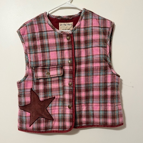 Free People We The Free Starry Plaid Vest - Picture 4 of 10